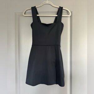 Reformation Black Mini Workout Dress